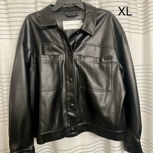 Calvin Klein Jeans Black Faux Leather Jacket